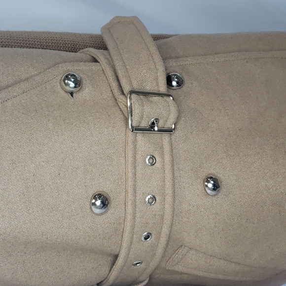 𝅺DIESEL Galore Wool Knit Sleeves Overcoat Long Wrap - Picture 3 of 12